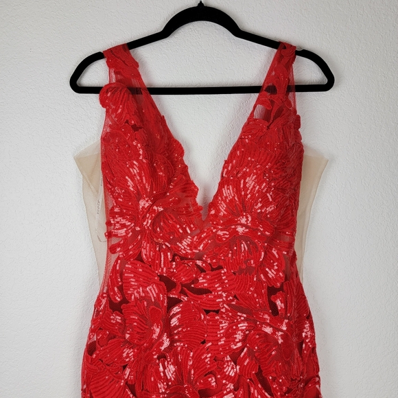 Jovani Red Lace Evening Gown - Picture 9 of 16